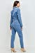 Women's Casual Long Sleeve Denim Jumpsuit Zipper Closure with Smocking details At Waist