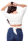 Half Sleeve Knotted Back Crop Top