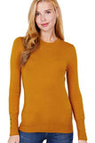 Women Long Sleeve With Snap Button Detail Crew Neck Viscose Lounge Sweater