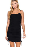 Women's Side Ruched Sleeveless Scoop Neck Cami Mini Dress