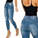 Womens-High Rise Distressed Push up Booty Ankle length Skinny Jeans