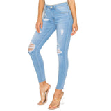 Women's Push-Up Destructed Modal Basic Skinny Denim Jeans