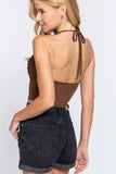 Women's Halter Cowl Neck Droopy Knit Top