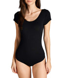 Short-Sleeve Scoop Neck Snap Crotch Leotard