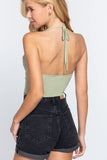 Women's Halter Cowl Neck Droopy Knit Top