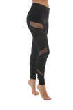 Fishnet Mesh Side Detail Active Wear Leggings