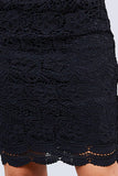 Khanomak Women High Waist Knee Length Crochet Knit Pencil Woven Skirt