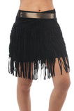 Women's One Size Fringe Velvet Belt Costume Skirt