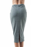 Women's Basic Plain Long Bodycon Pencil Skirt with Slit on The Back (Small, Heather Grey)