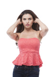 Tube Lace Peplum style Top with Bra