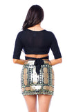 Half Sleeve Knotted Back Crop Top