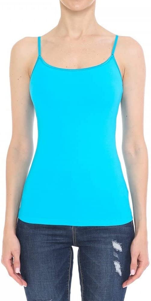 Women's Plus Size Camisole Tank Top with Built-In Shelf Bra & Adjustable Straps