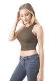 Racer Back Ribbed Crop Top