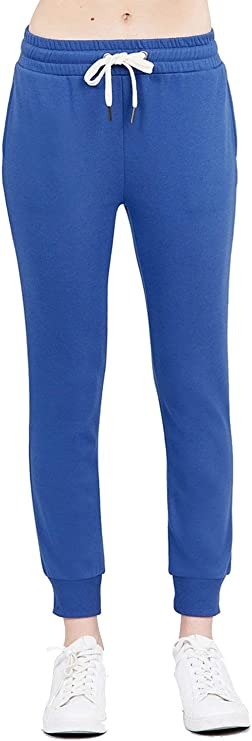 Women's Active Yoga French Terry Black Sweatpants Workout Joggers Pants