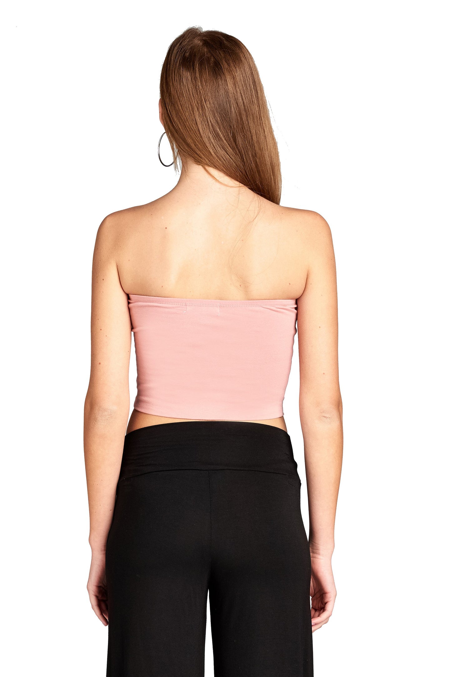Women's Strapless Tube Stretch Basic Casual Cotton Bandeau Crop Top