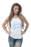 Khanomak Women's Sleeveless Shirt Tank Top Graphic Tee's No One Likes A Shady Beach