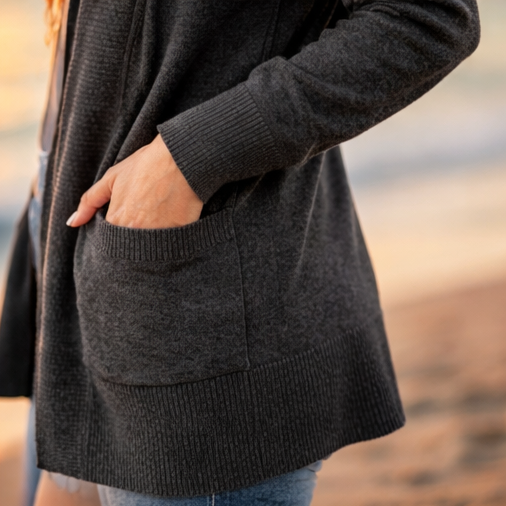 Women's Basic Longline Long Sleeve Open Front Sweater Cardigan Jacket