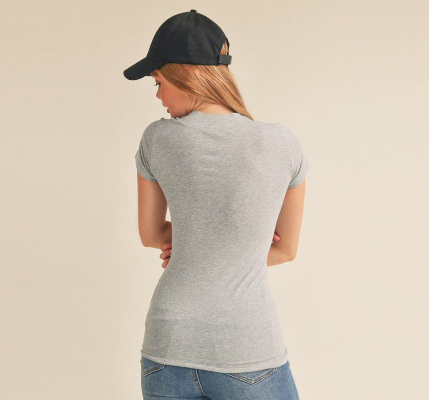 Women's Casual Basic Deep V-Neck Short Sleeve T-Shirt (Regular and Plus Size)