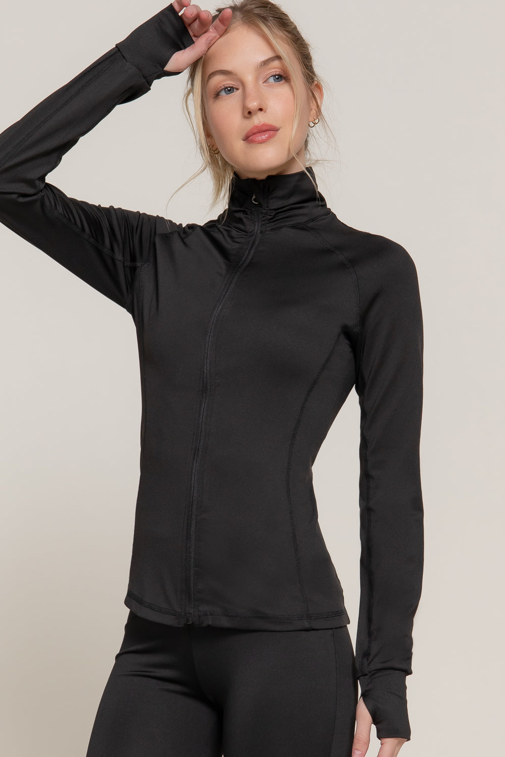 Women's Long Sleeve Zip Up Athletic Wear Sweater Work Out Jacket