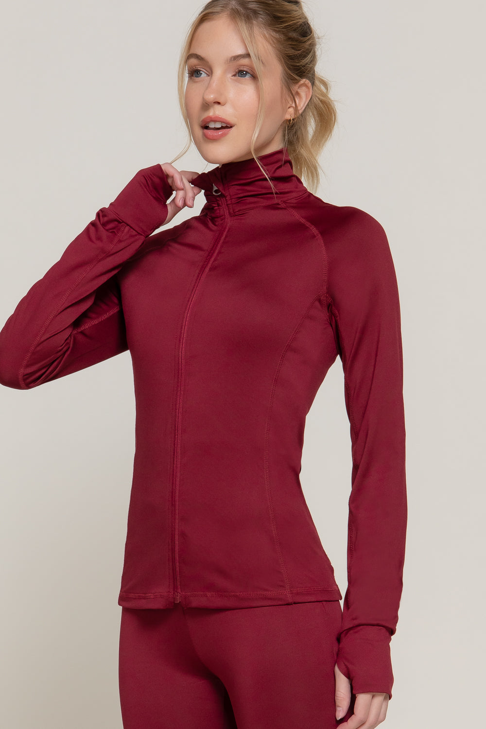 Women's Long Sleeve Zip Up Athletic Wear Sweater Work Out Jacket