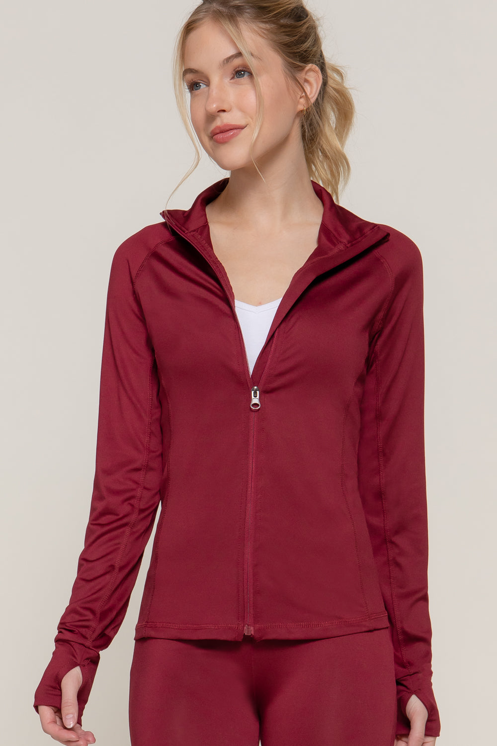 Women's Long Sleeve Zip Up Athletic Wear Sweater Work Out Jacket