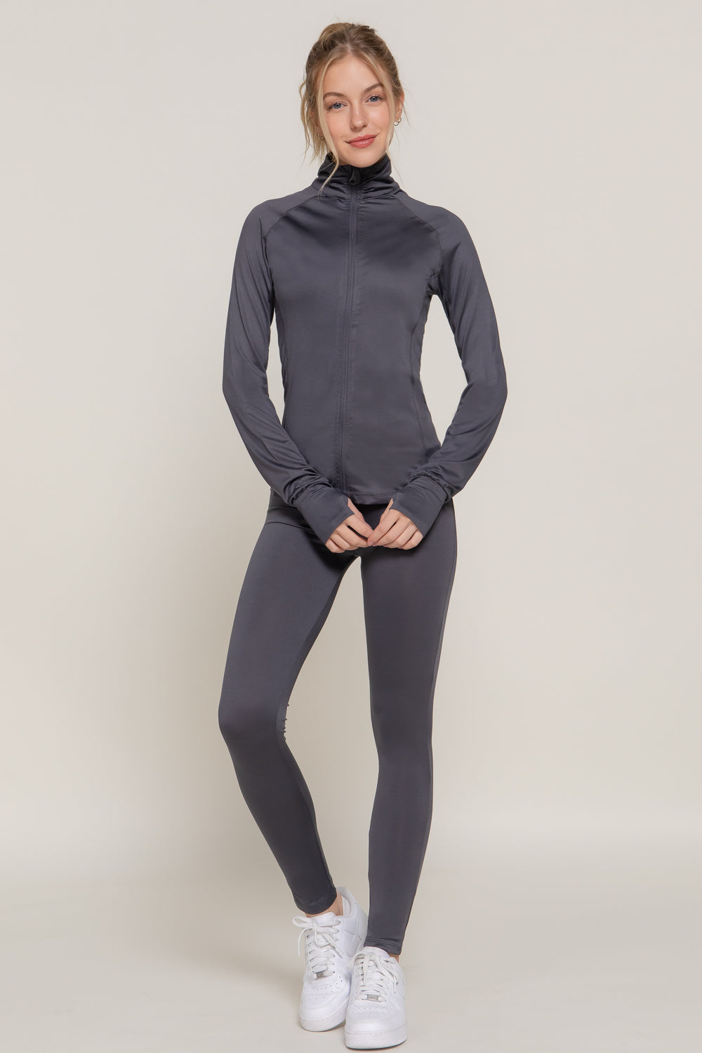 Women's Long Sleeve Zip Up Athletic Wear Sweater Work Out Jacket