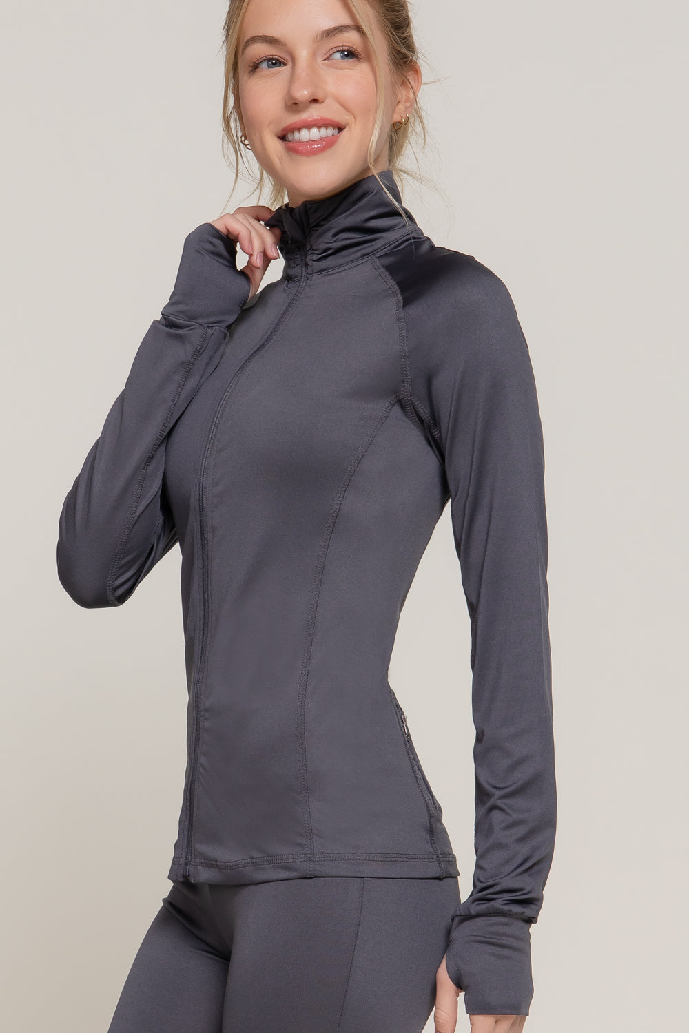 Women's Long Sleeve Zip Up Athletic Wear Sweater Work Out Jacket