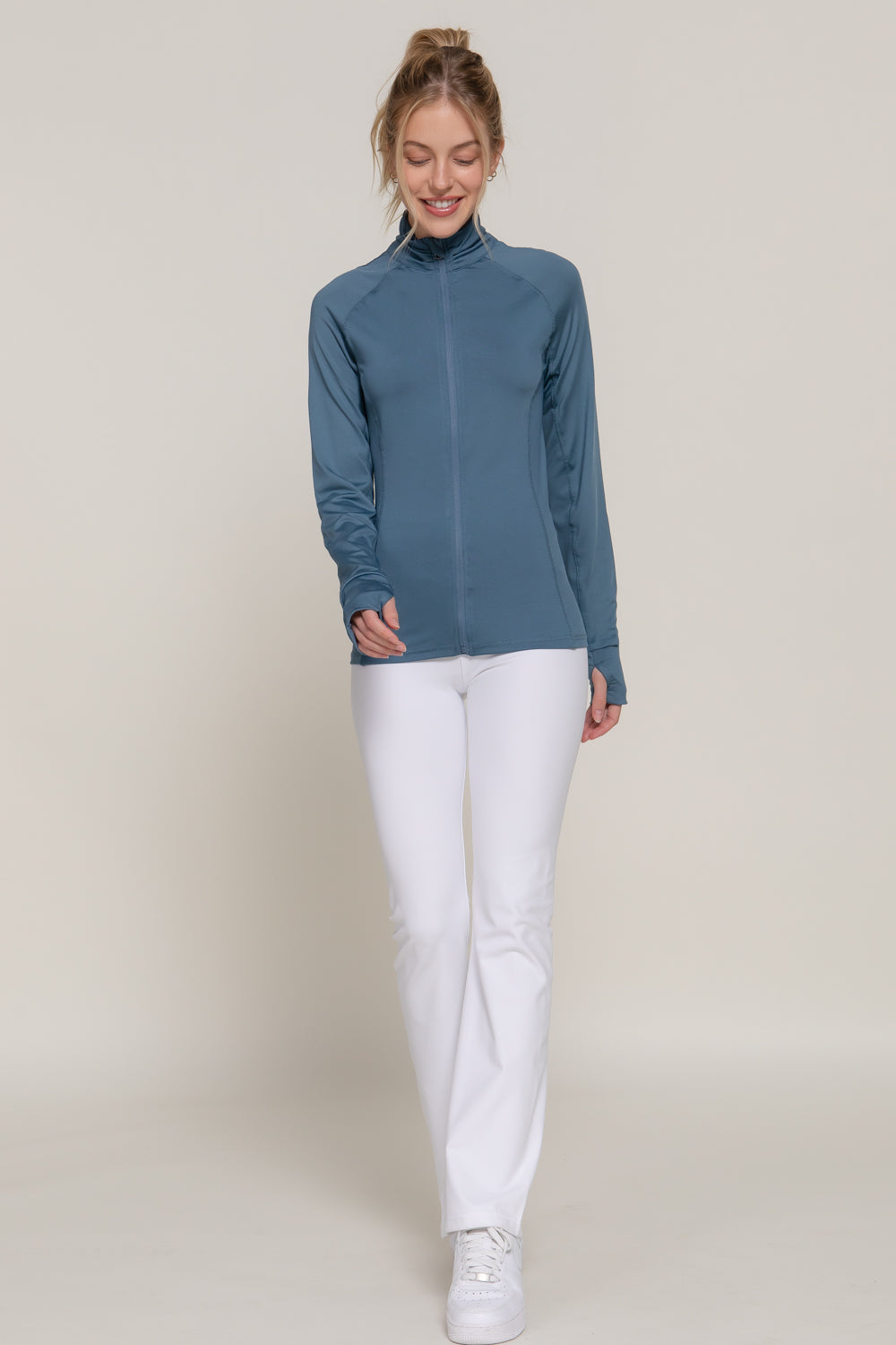 Women's Long Sleeve Zip Up Athletic Wear Sweater Work Out Jacket
