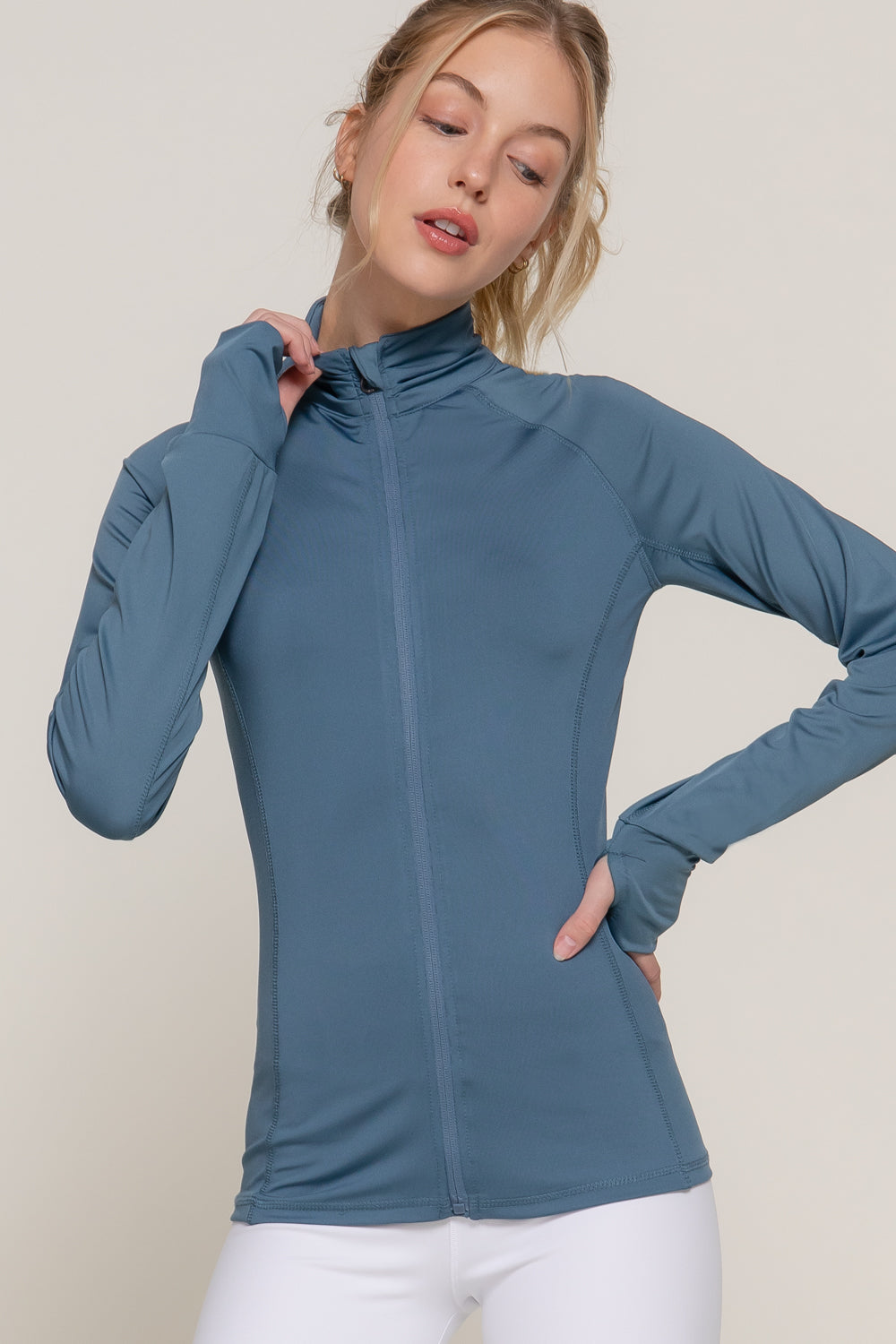 Women's Long Sleeve Zip Up Athletic Wear Sweater Work Out Jacket