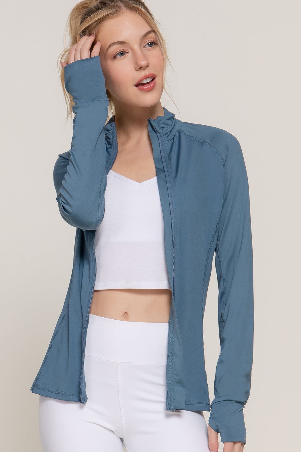 Women's Long Sleeve Zip Up Athletic Wear Sweater Work Out Jacket