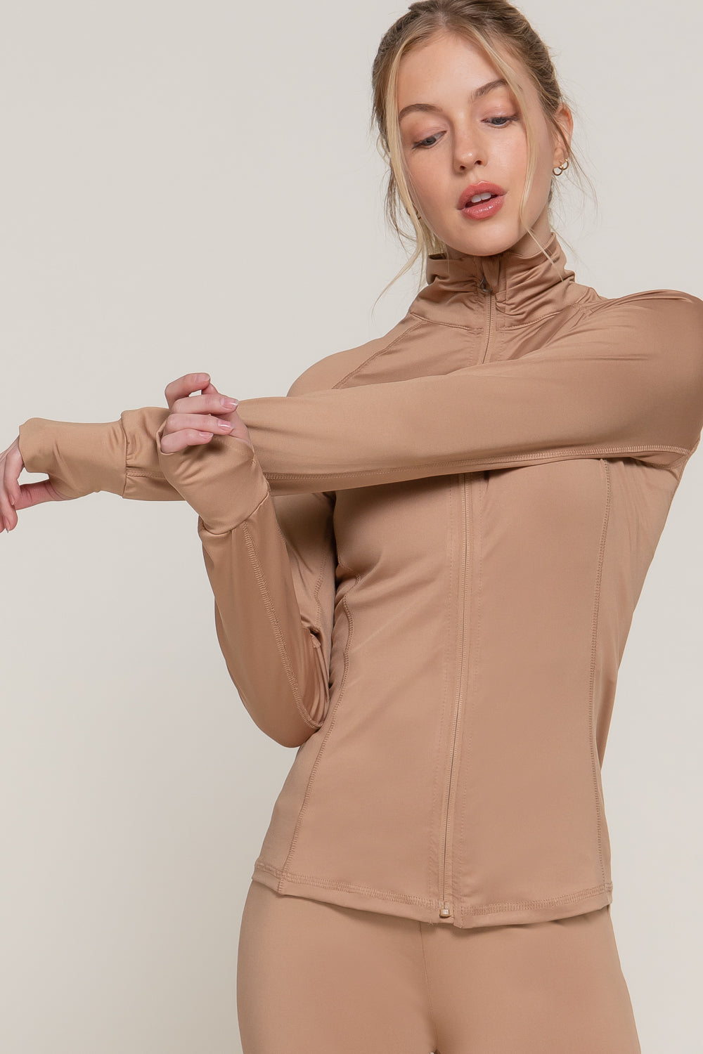 Women's Long Sleeve Zip Up Athletic Wear Sweater Work Out Jacket