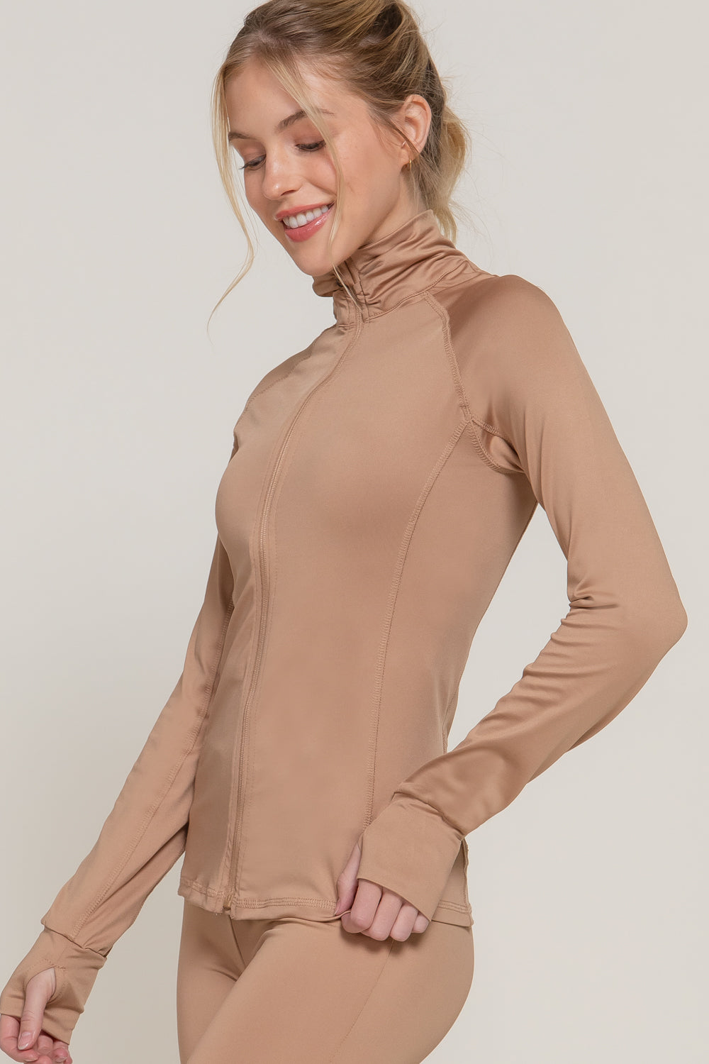 Women's Long Sleeve Zip Up Athletic Wear Sweater Work Out Jacket