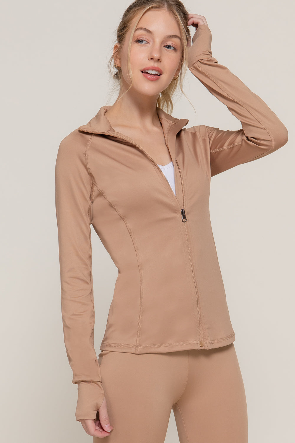 Women's Long Sleeve Zip Up Athletic Wear Sweater Work Out Jacket