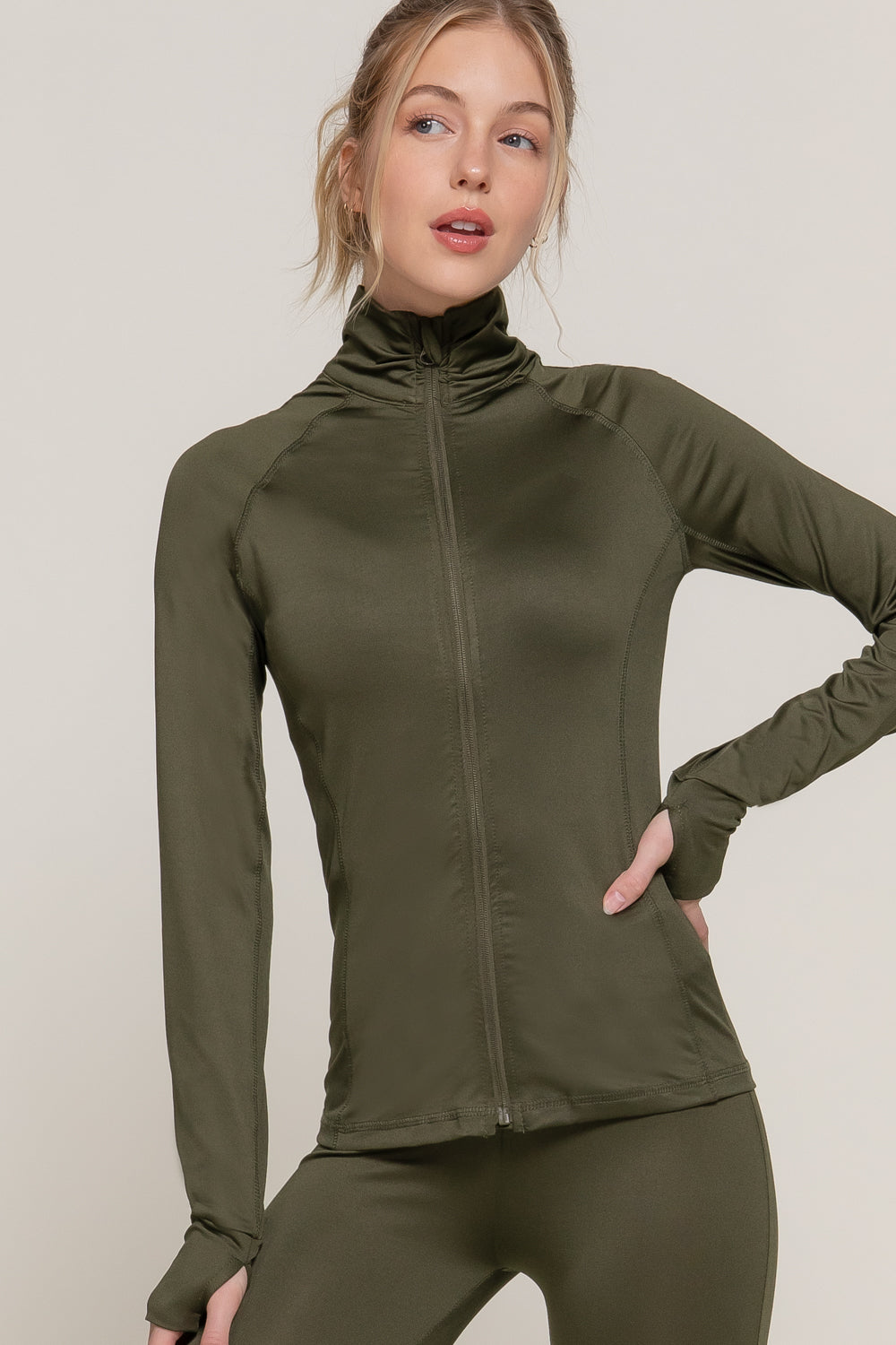 Women's Long Sleeve Zip Up Athletic Wear Sweater Work Out Jacket