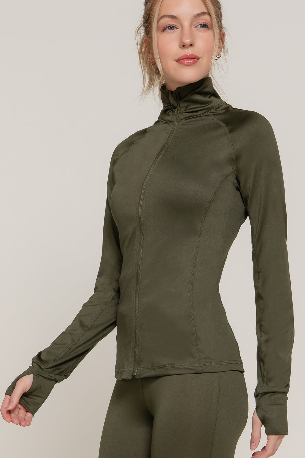 Women's Long Sleeve Zip Up Athletic Wear Sweater Work Out Jacket