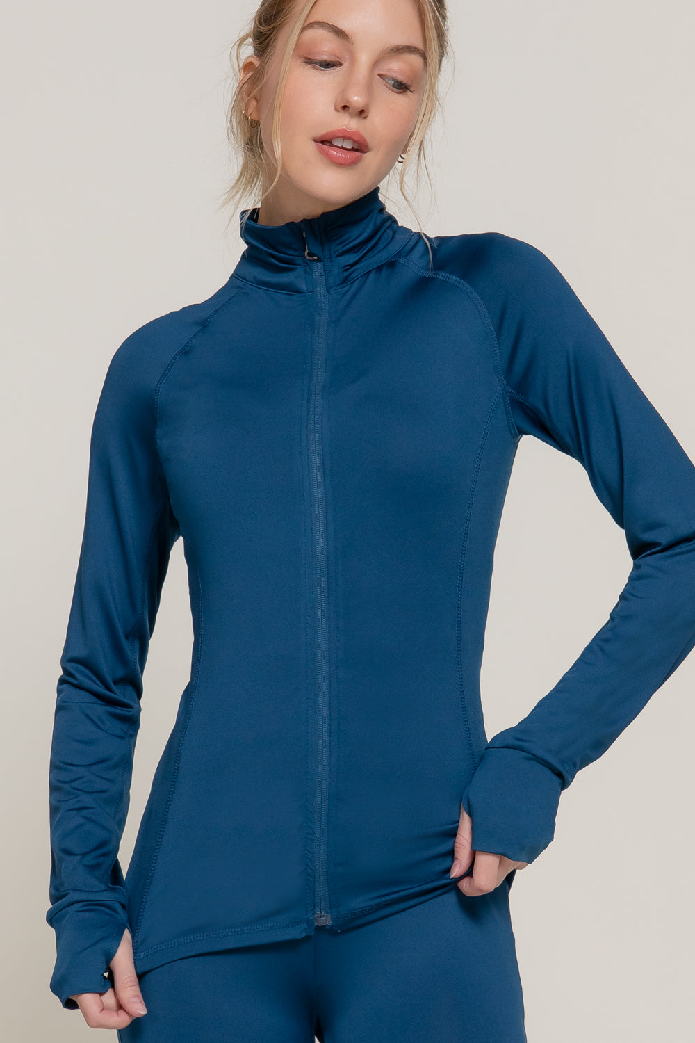 Women's Long Sleeve Zip Up Athletic Wear Sweater Work Out Jacket