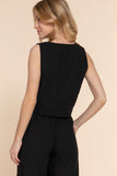 Women's Button Closure Linen Effect Vest