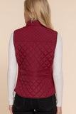 Women's Quilted Padding Vest With Suede Piping Details