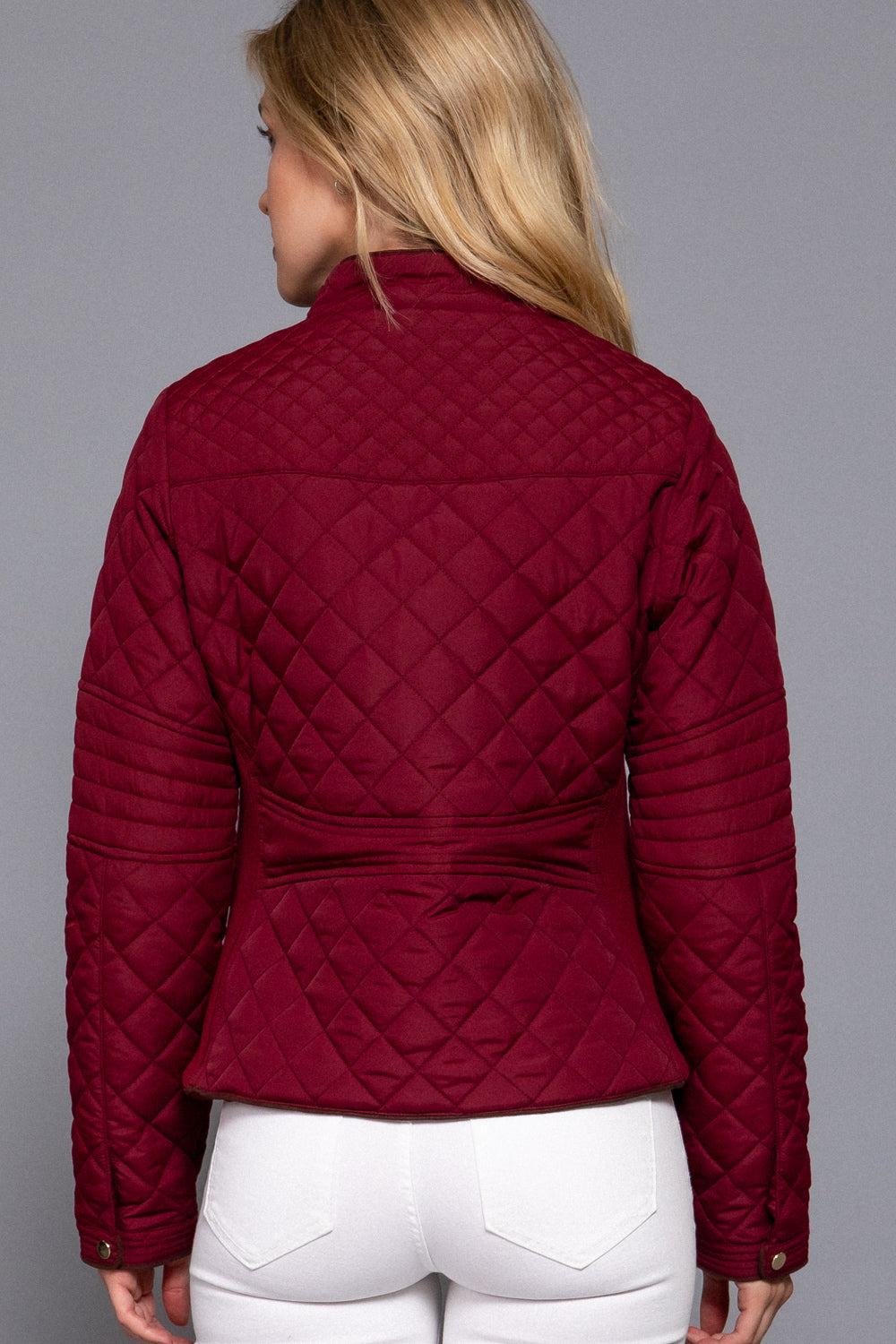 Khanomak Quilted Padding Jacket With Suede Piping Detail