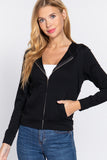 Long Sleeve Zipper French Terry Jacket with Kangroo Pocket