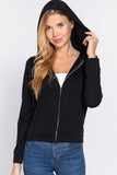 Long Sleeve Zipper French Terry Jacket with Kangroo Pocket