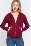 Long Sleeve Zipper French Terry Jacket with Kangroo Pocket