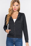 Long Sleeve Zipper French Terry Jacket with Kangroo Pocket