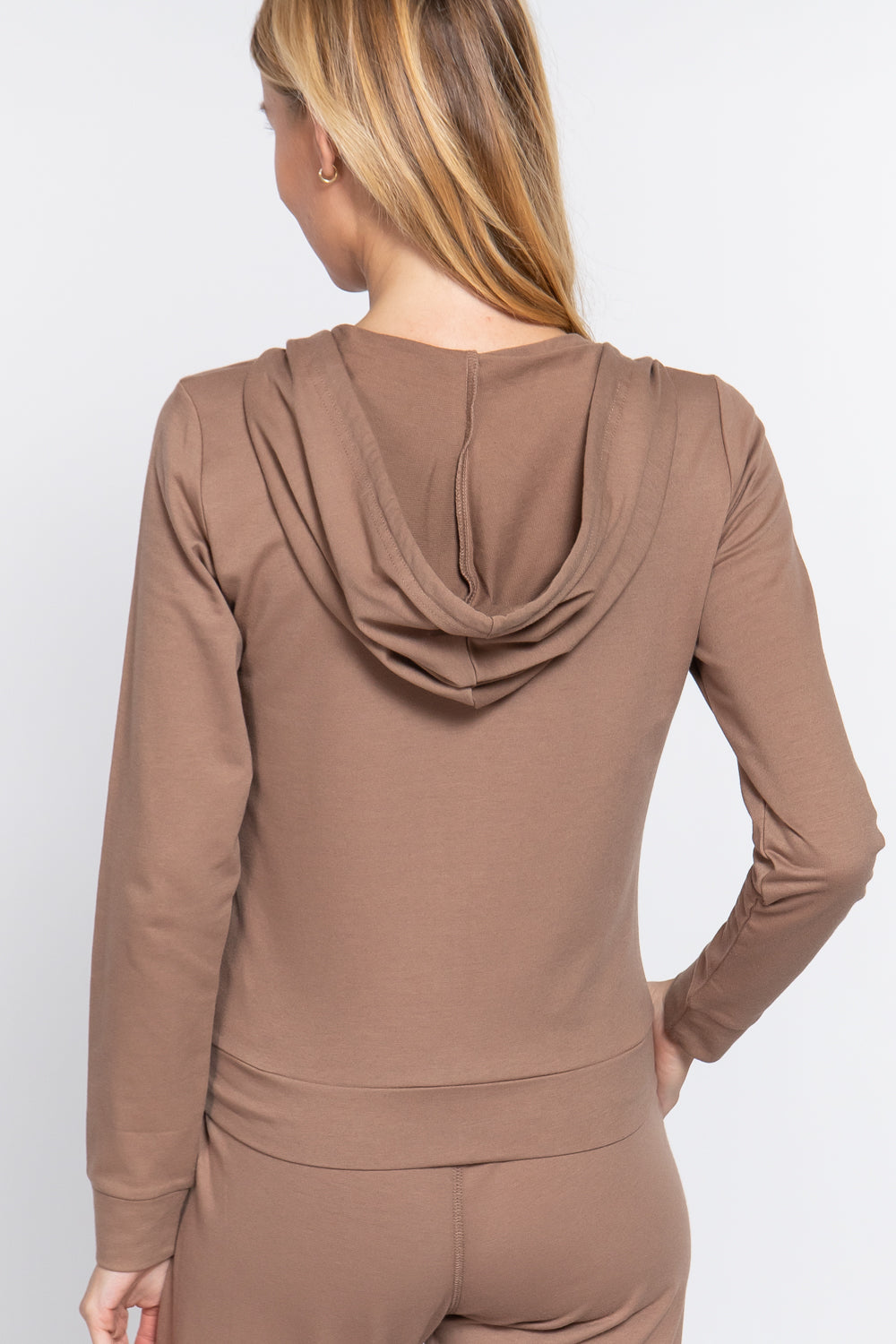 Long Sleeve Zipper French Terry Jacket with Kangroo Pocket