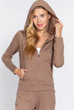 Long Sleeve Zipper French Terry Jacket with Kangroo Pocket