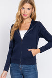 Long Sleeve Zipper French Terry Jacket with Kangroo Pocket