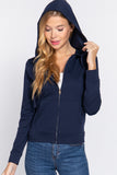 Long Sleeve Zipper French Terry Jacket with Kangroo Pocket