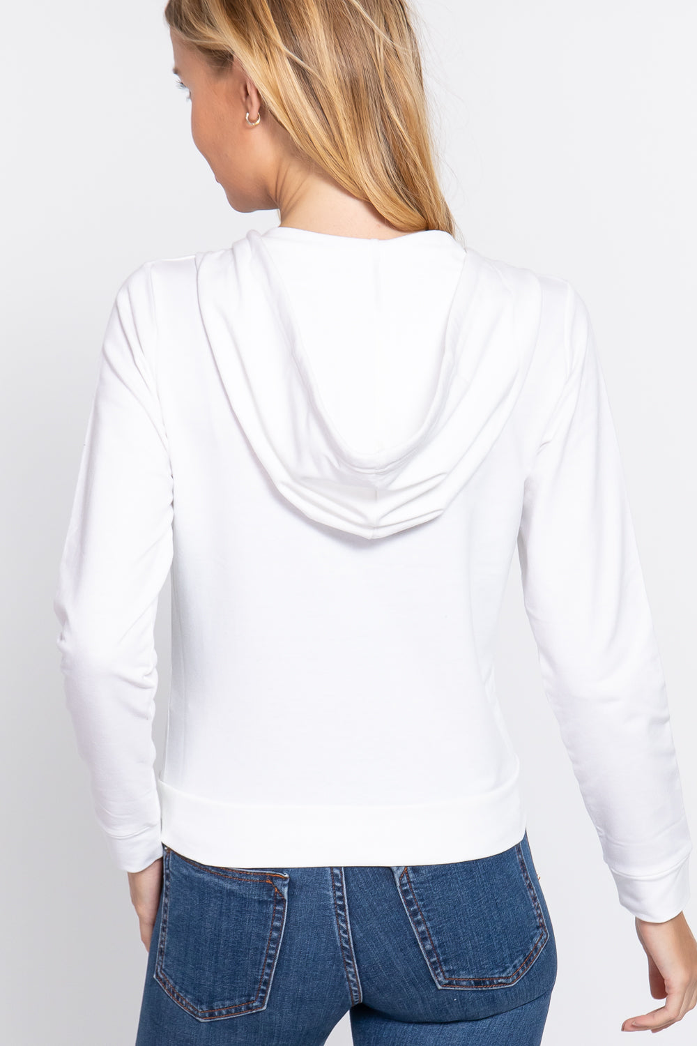 Long Sleeve Zipper French Terry Jacket with Kangroo Pocket