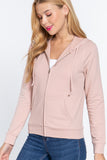 Long Sleeve Zipper French Terry Jacket with Kangroo Pocket