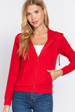 Long Sleeve Zipper French Terry Jacket with Kangroo Pocket